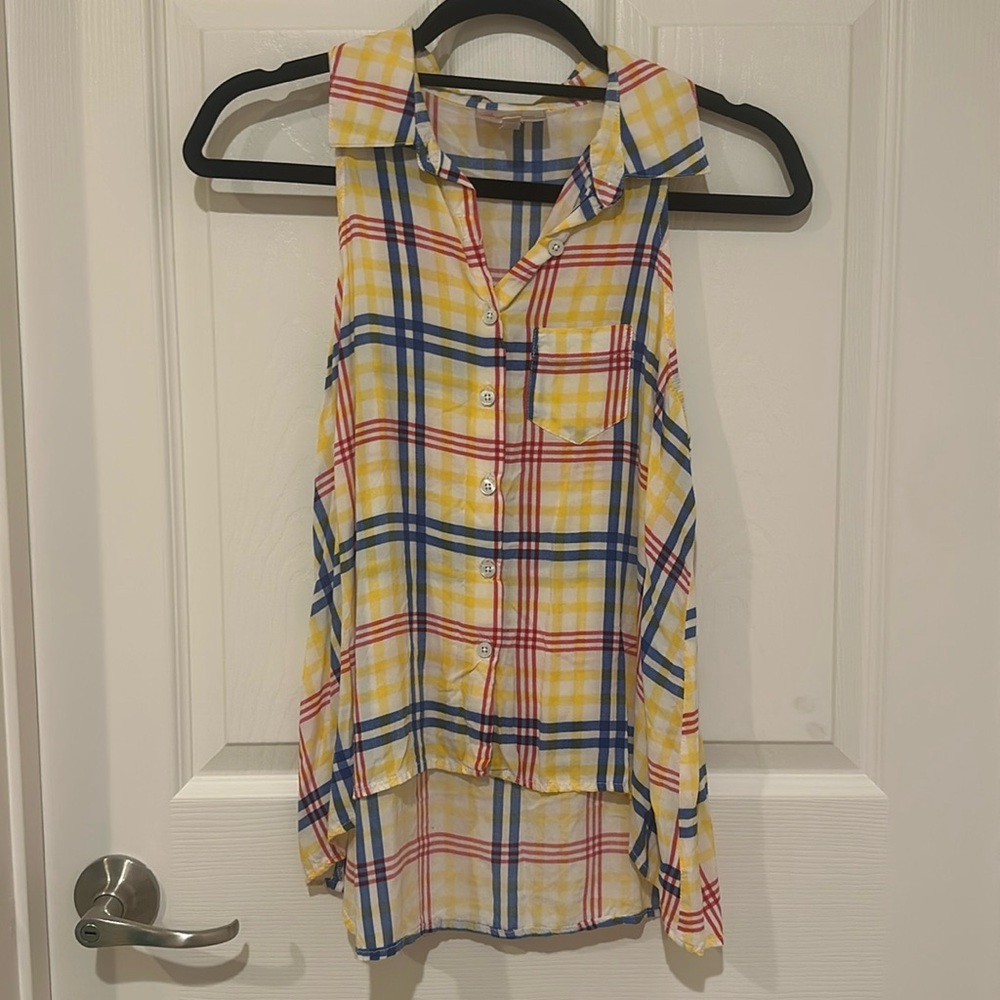 Plaid button down shirt!